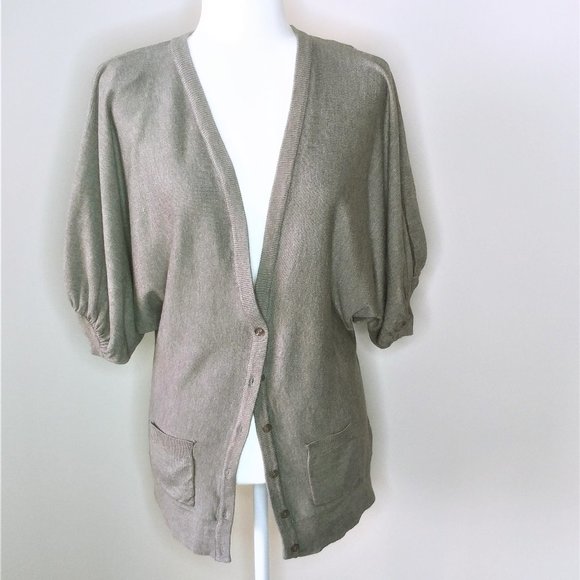 Forever 21 Sweaters - Forever21 Grey Balloon Sleeve Cardigan - Large